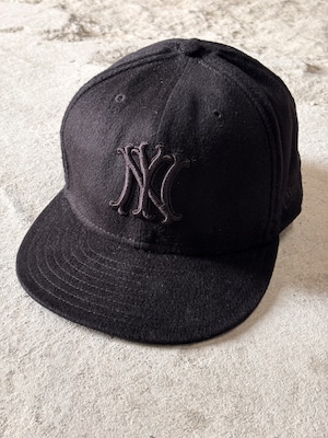 08AW SUPREME × NEW ERA/Cashmere New Era/7 5/8 (60.6cm)/カシミアベースボ－ルキャップ/刺繍ロゴ/ブラック/ニューエラコラボ/シュプリーム