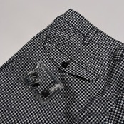 未使用品 PAPAS パパス 千鳥格子 リネン シルク混 スラックスパンツ サイズ 52 XL /ホワイト×ブルー/メンズ