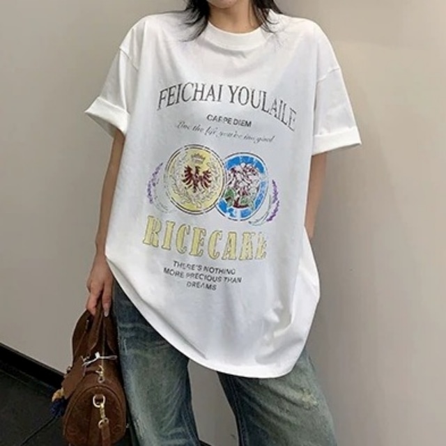 クラシックコインモチーフグラフィックTシャツ 2col R02443
