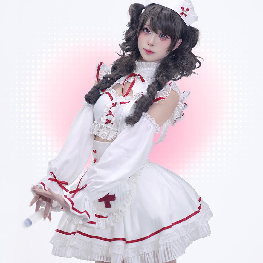 ナース服　ローリタ　コスプレ メイド服 ナース 看護師 コスプレセット ロリータ セクシー 可愛い