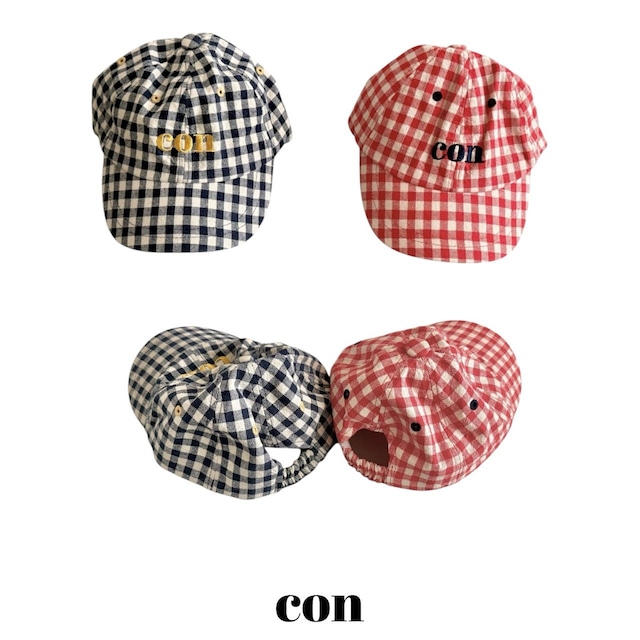 【取寄】con|check cap|チェック帽子|FREE|toddler|26 autumn