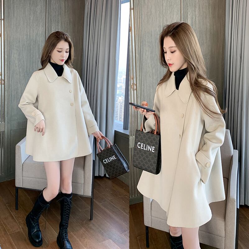 【新作】【送料無料】 021＃秋冬ウールマタニティジャケットコートAラインルーズケープマント服妊婦妊婦アウター オータム 秋物 ウィンター 冬物 AL expec488917140992