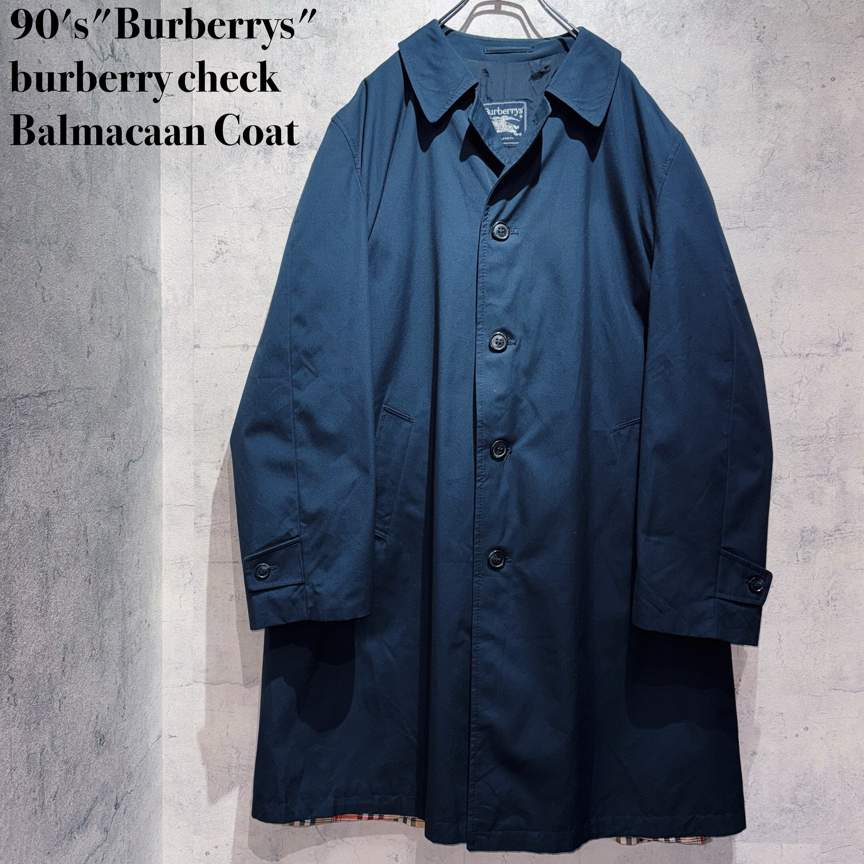 90's"Burberrys"burberry check Balmacaan Coat