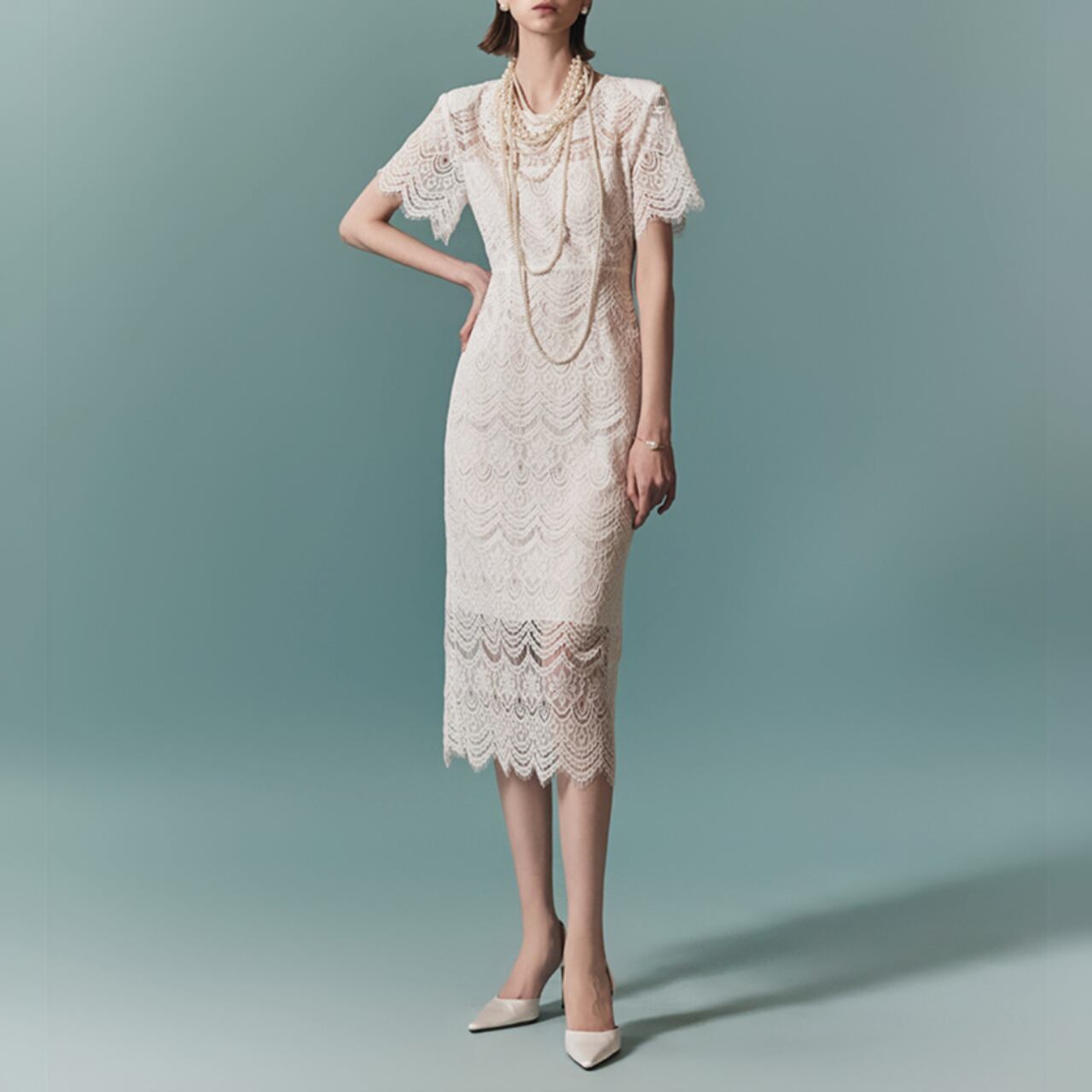 Elegant lace tight dress 00036