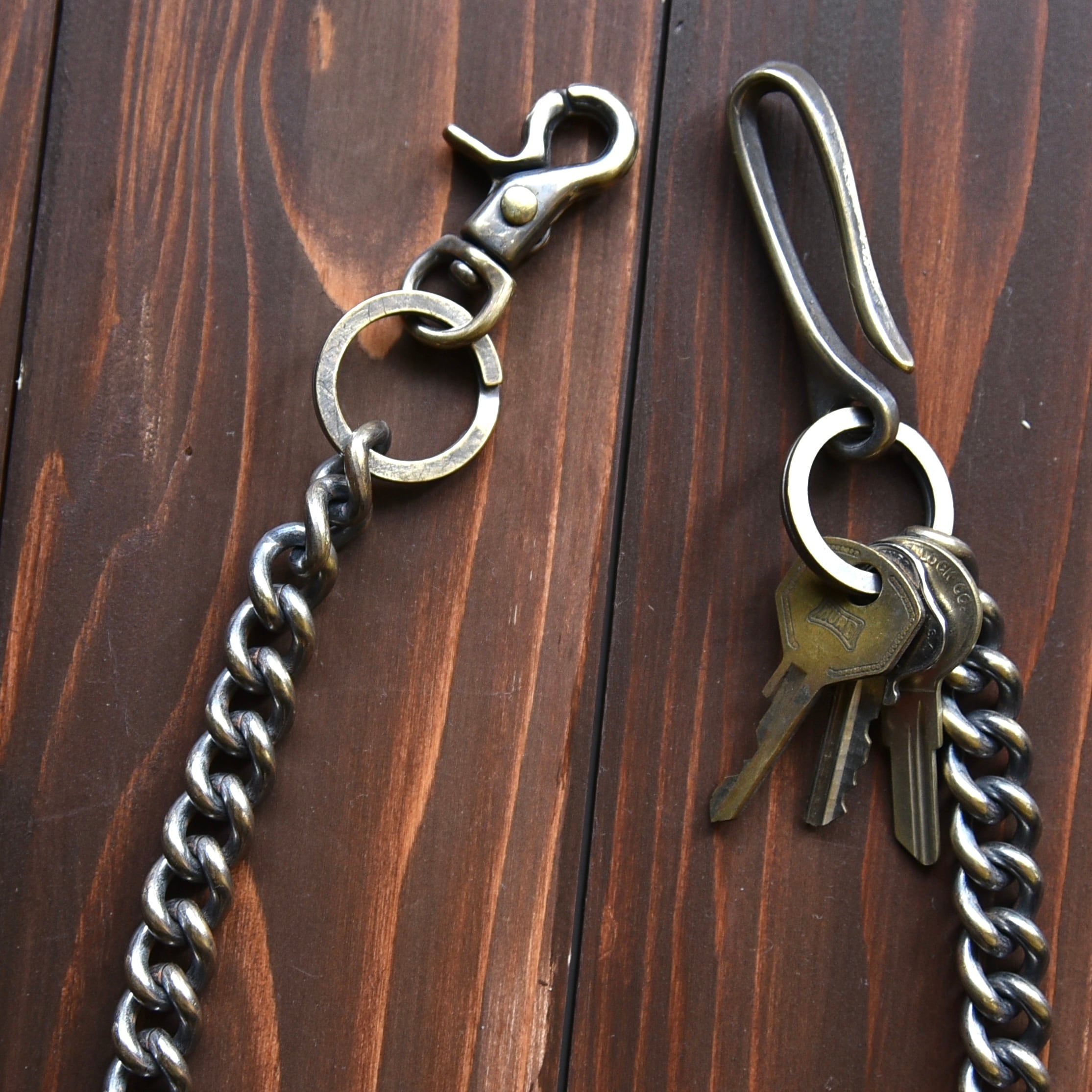 燻/数量限定】Vintage Brass Wallet ChainⅡ｜日本製 ウォレット