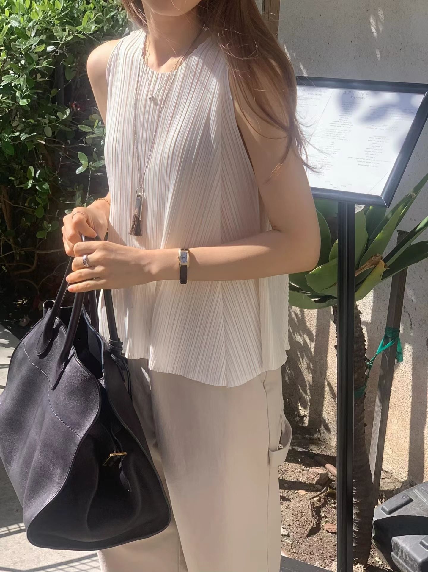 (予約) ounce / Round Pleated Blouse
