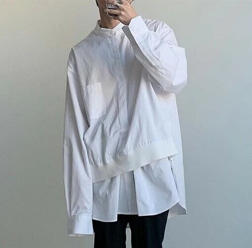 全2色 シャツ トップス 無地 カジュアル 長袖 おしゃれ