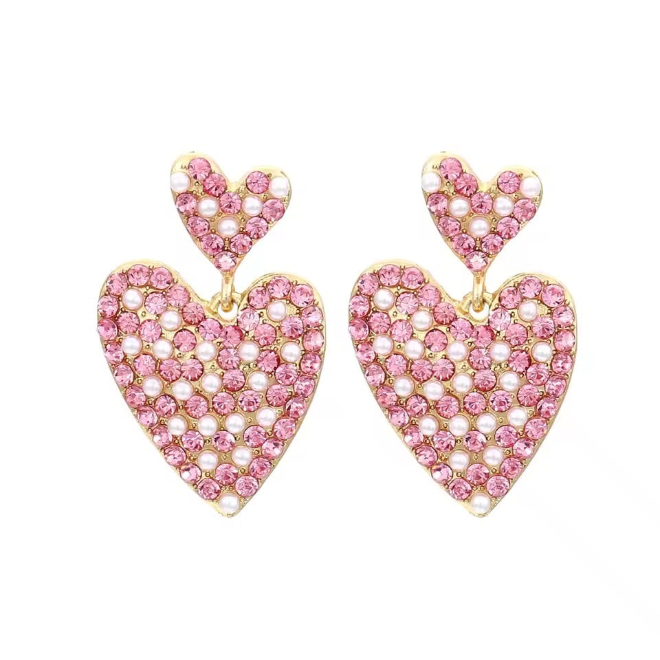 ハートパールビジューピアス（一ヶ月程でお届け） | milkyfleur