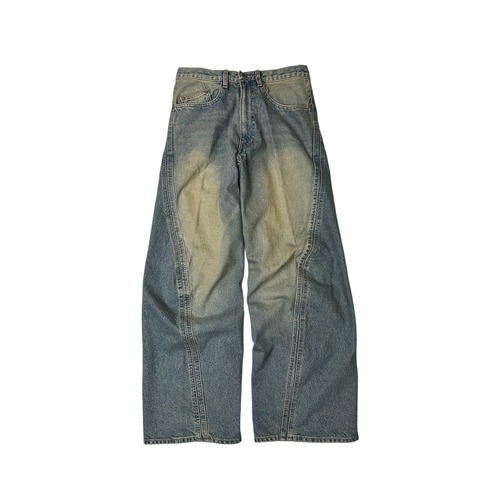 【NVRFRGT】3D TWISTED WIDE LEG JEANS (DIRTY FADED INDIGO)〈国内送料無料〉