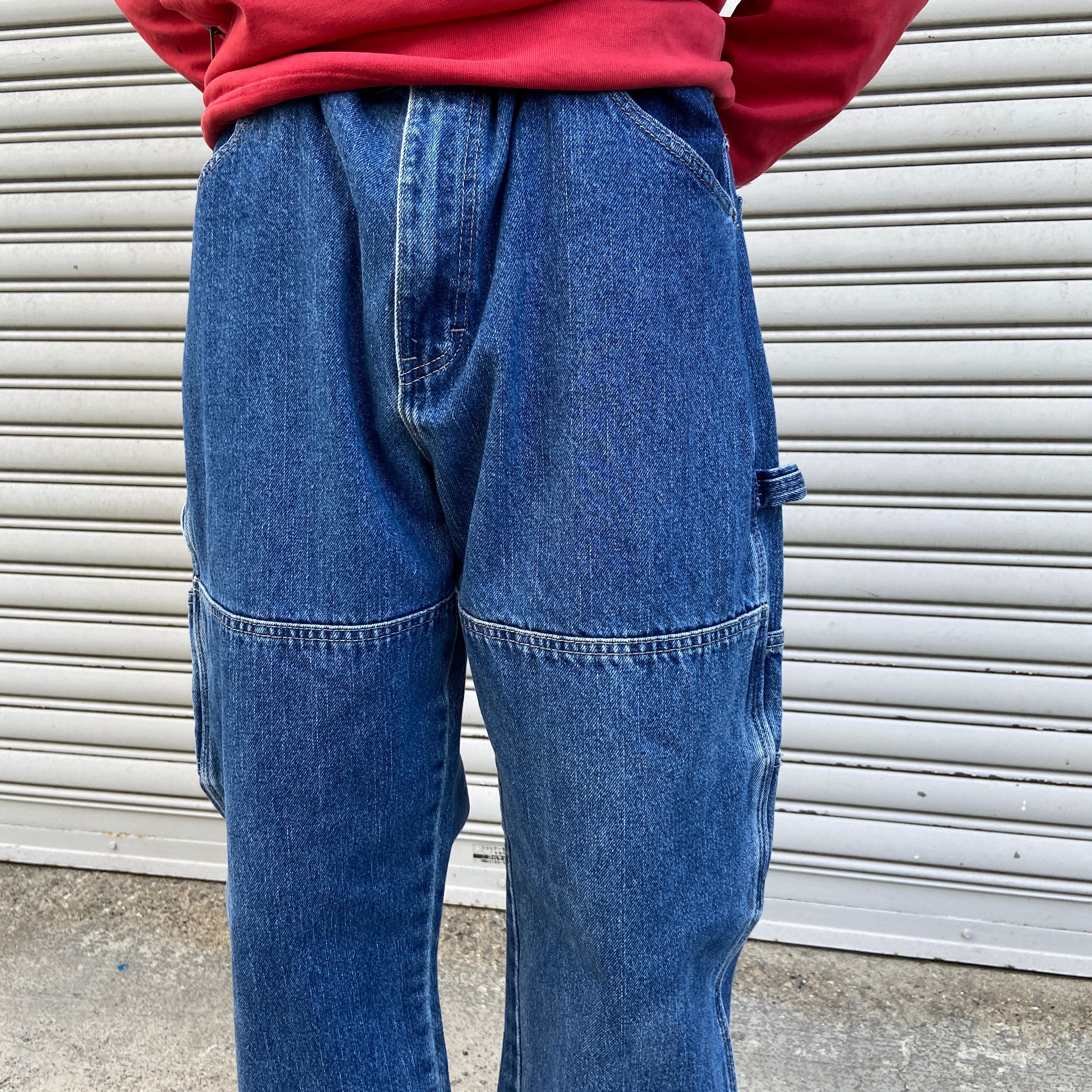 送料無料』レア Dickies ディッキーズ ダブルニーデニムパンツ W36L32