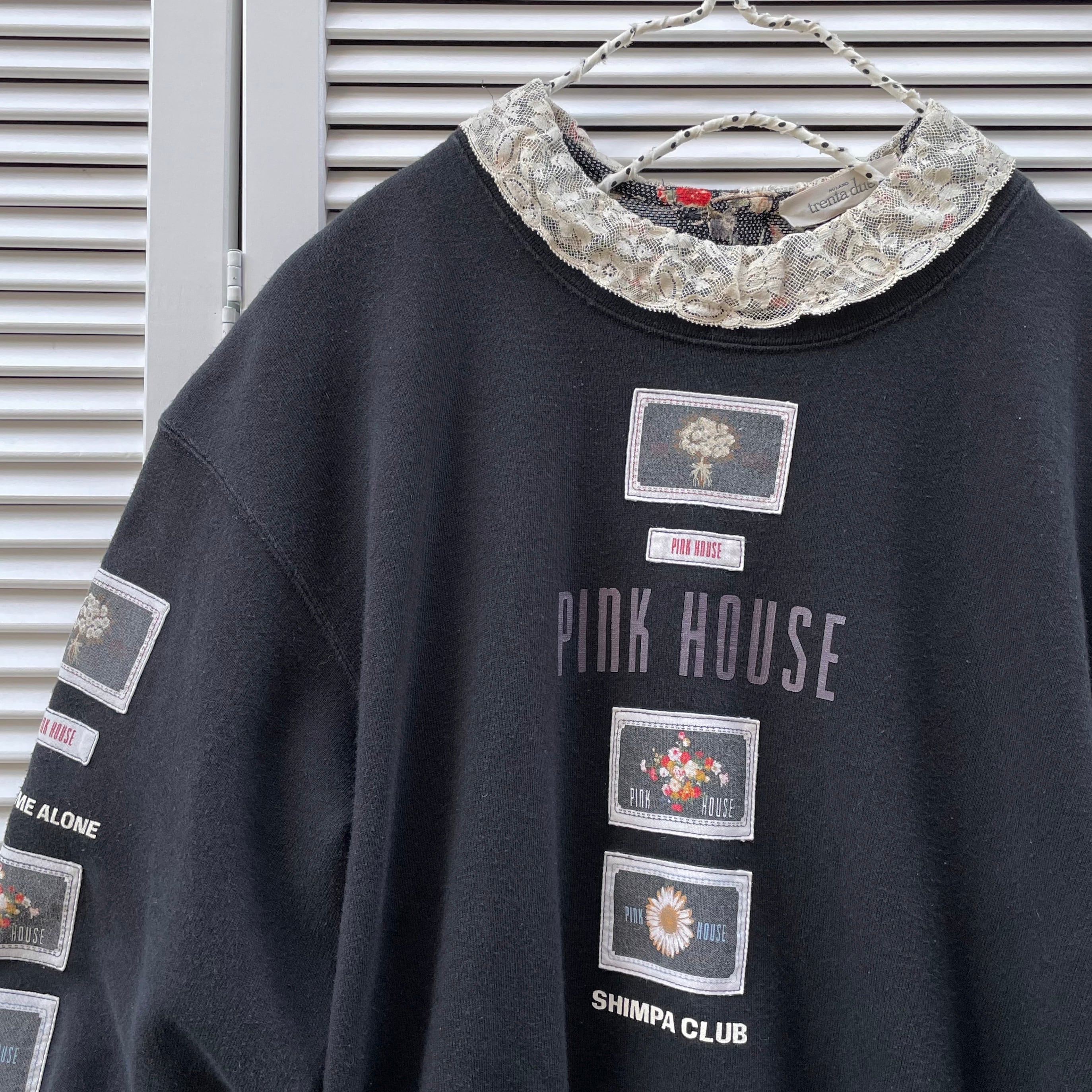 PINK HOUSE bouquet motif emblem sweat 〈レトロ古着 ピンクハウス ...