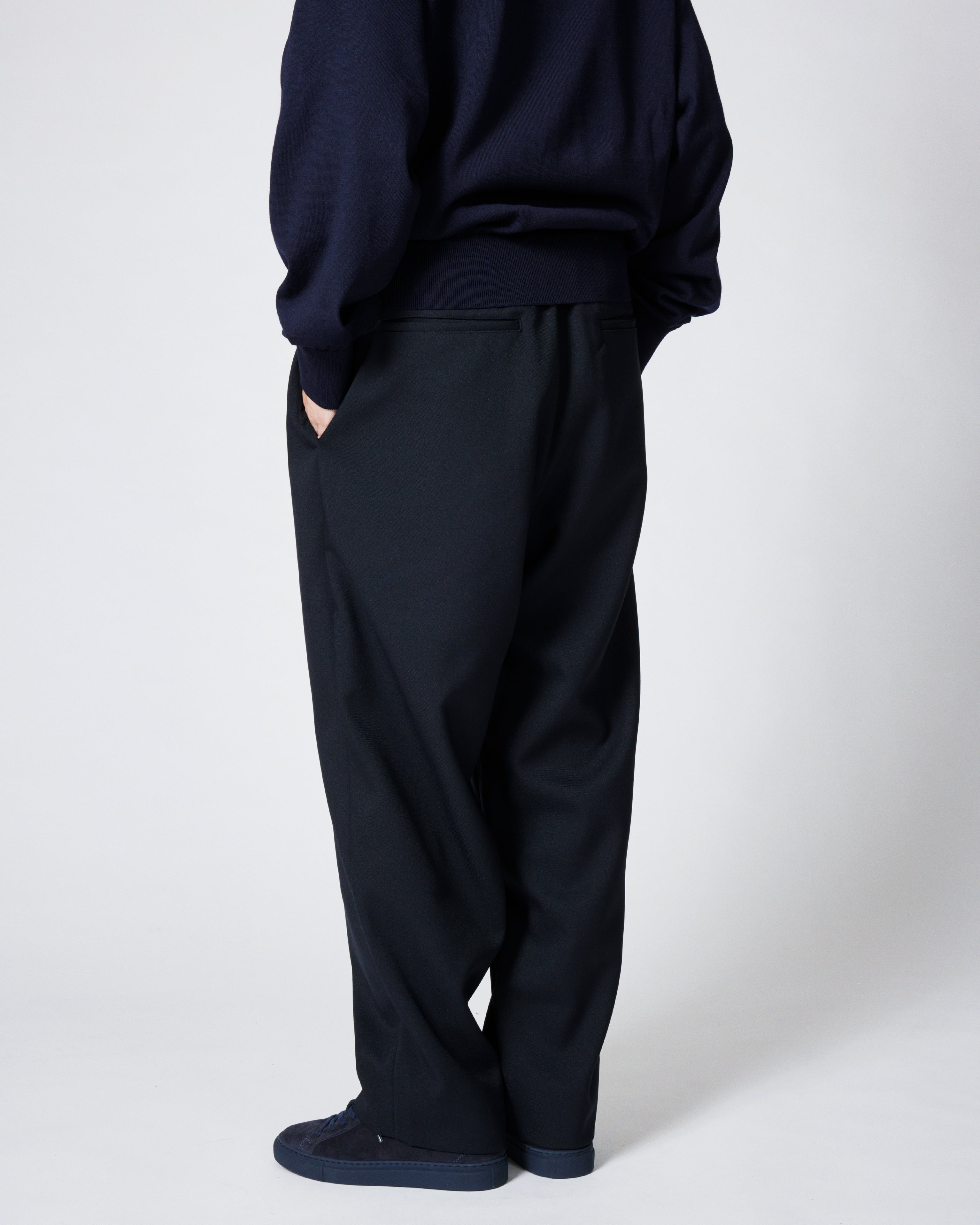 everyone polyester twill easy slacks (NAVY) | everyone