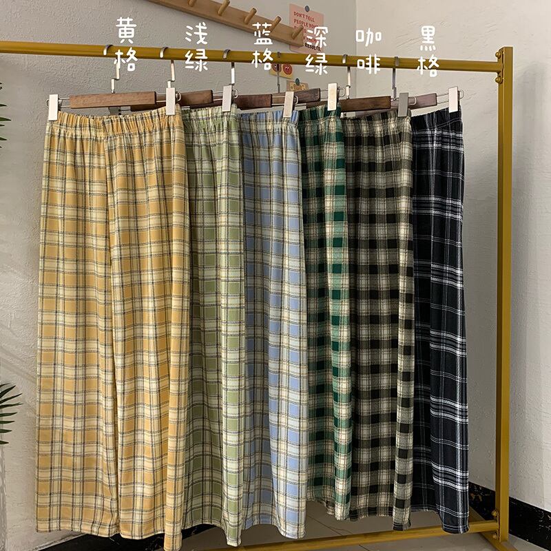 ウェスト格子柄パンツ ルーズサマーカジュアル 大人ガーリー スウィート キュート 夏物 萌量不足91184954507