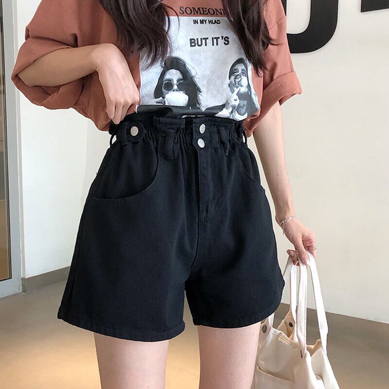 ストレッチハイウェストジーンズ ルーズショーツ サマーパンツ エラスティック 伸縮 夏物 ブルマー 萌量不足24262022709