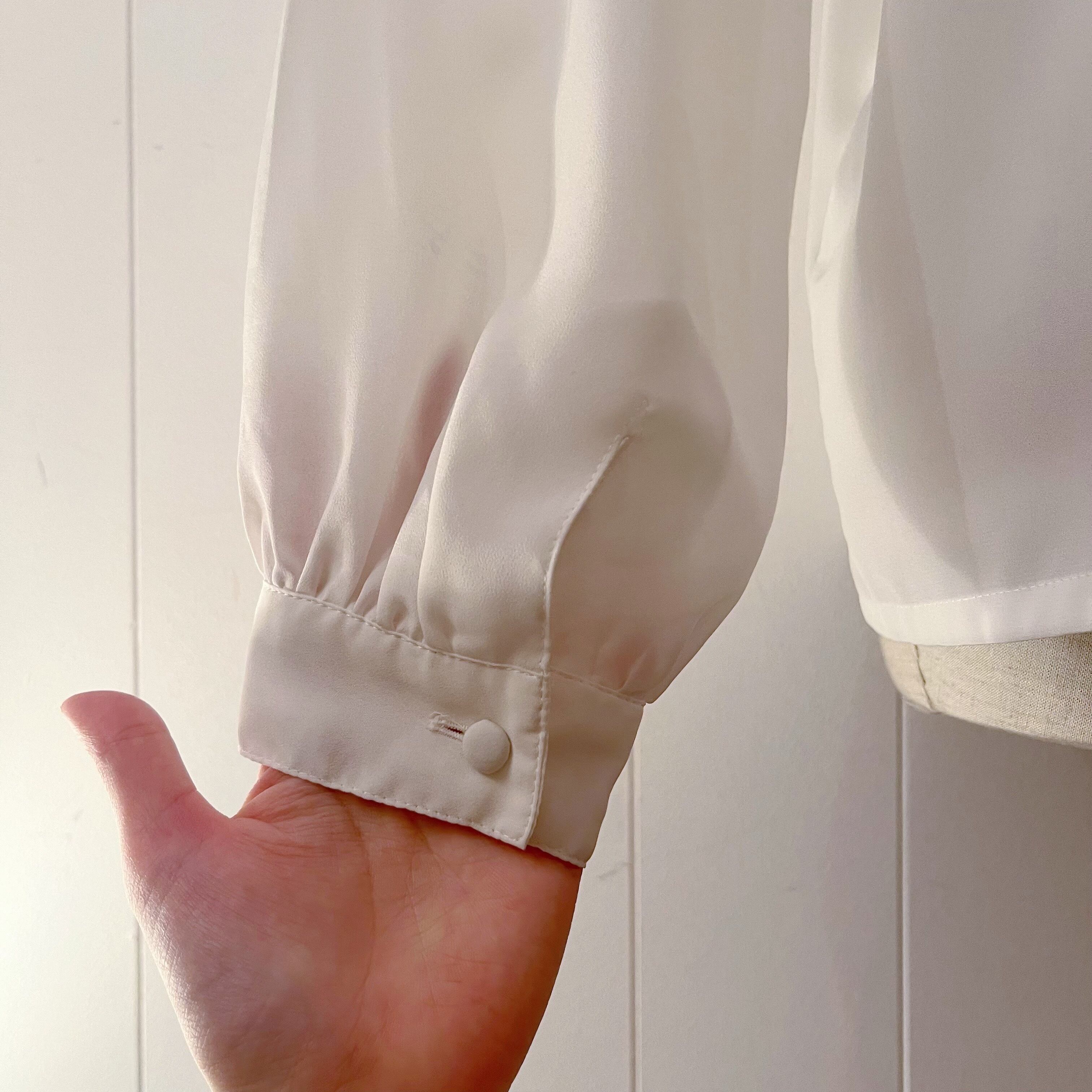 shoulder tuck white blouse