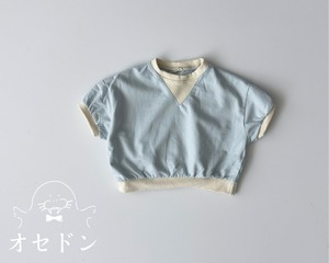 【ONU】スクエア半袖スウェット ブルー 80〜120cm 2240729