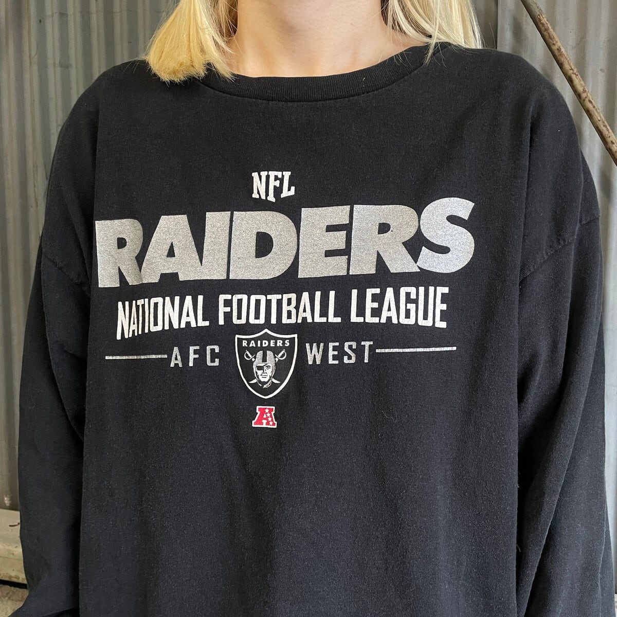 NFL ラスベガス・レイダース チームロゴプリント ロングTシャツ メンズ
