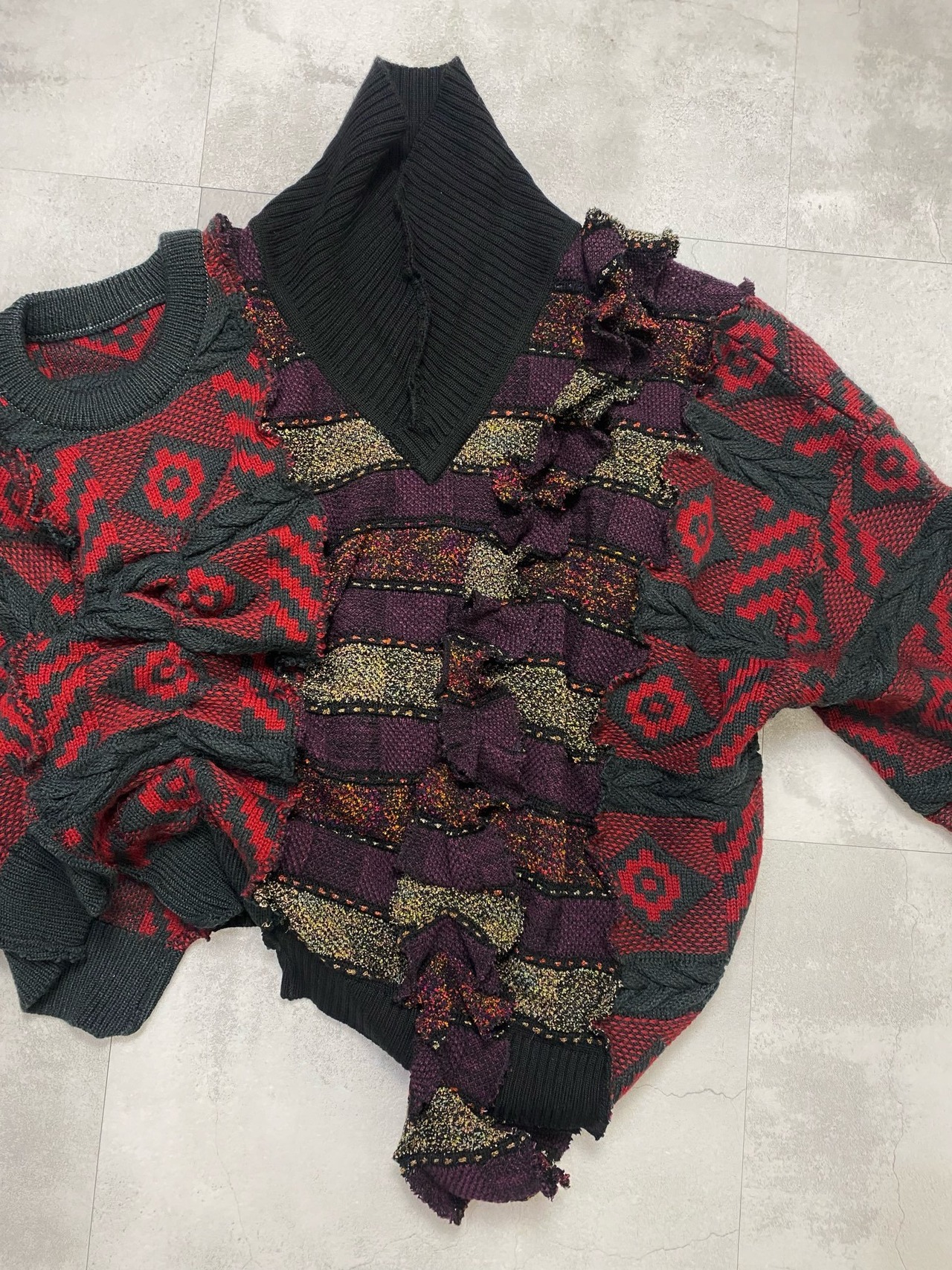 frill gather design remake knit-3784-12
