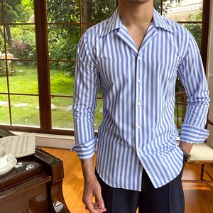 シャープで洗練されたビジネススタイルを演出する長袖シャツ　SH013