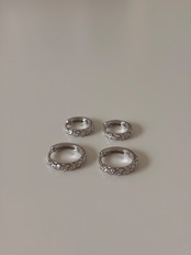 SS ツイストデコレーションフープピアス