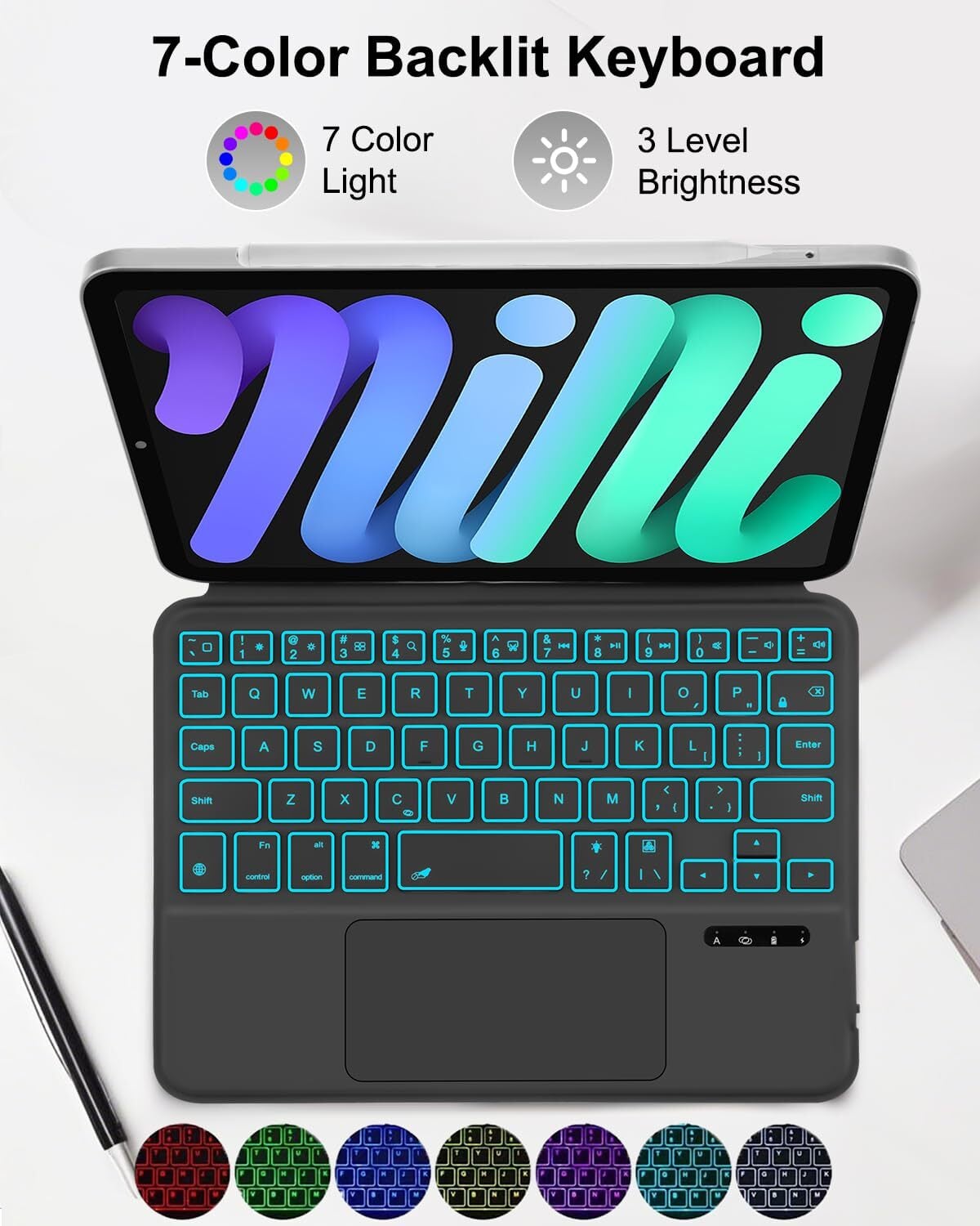 MePadKey英語配列キーボードケース iPad Mini 7 A17 Pro 第7世代(2024