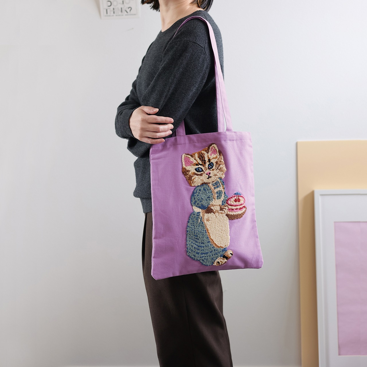 Nathalie Lete Fluffy Rectangle tote bag REGLISSE　ナタリーレテ大きなバッグ　黒うさぎ