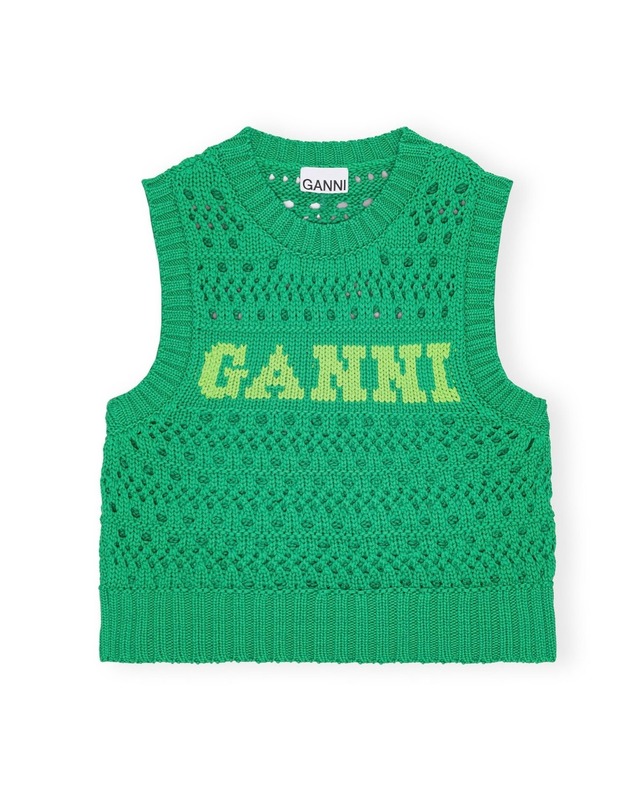 【GANNI】GREEN COTTON ROPE VEST