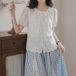 2色／細リボンフラワー刺繍ブラウス ・11808