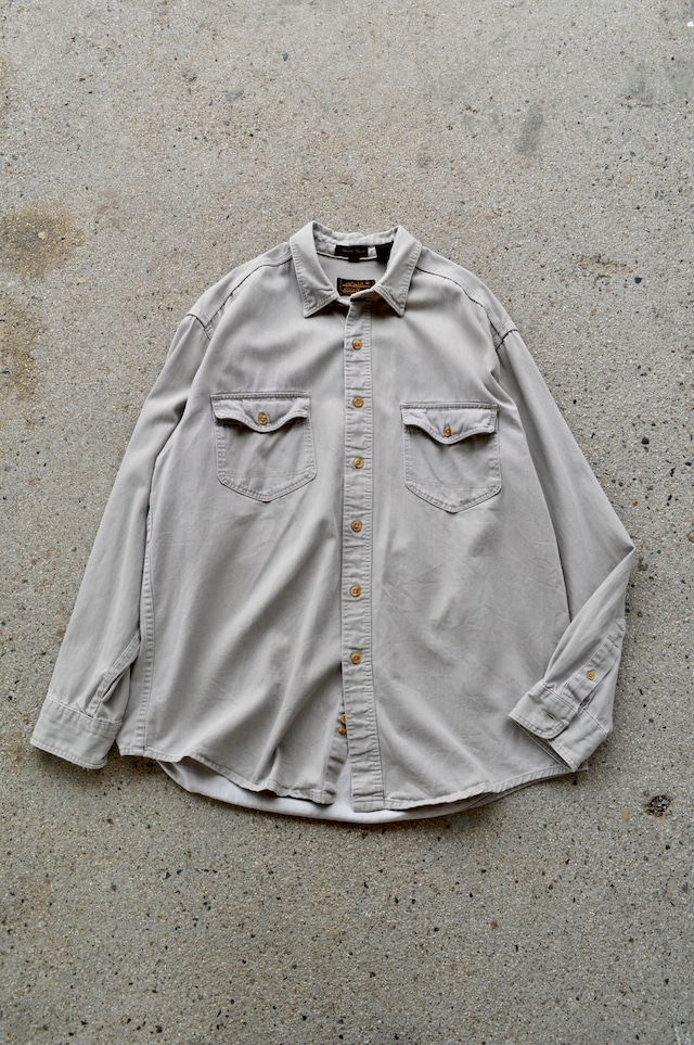 Eddie Bauer 1980's Eikhorn Twill Made in USA Heavy Twill Flap Work Shirt エディーバウアー 80s シャツ エルクホーンツイル