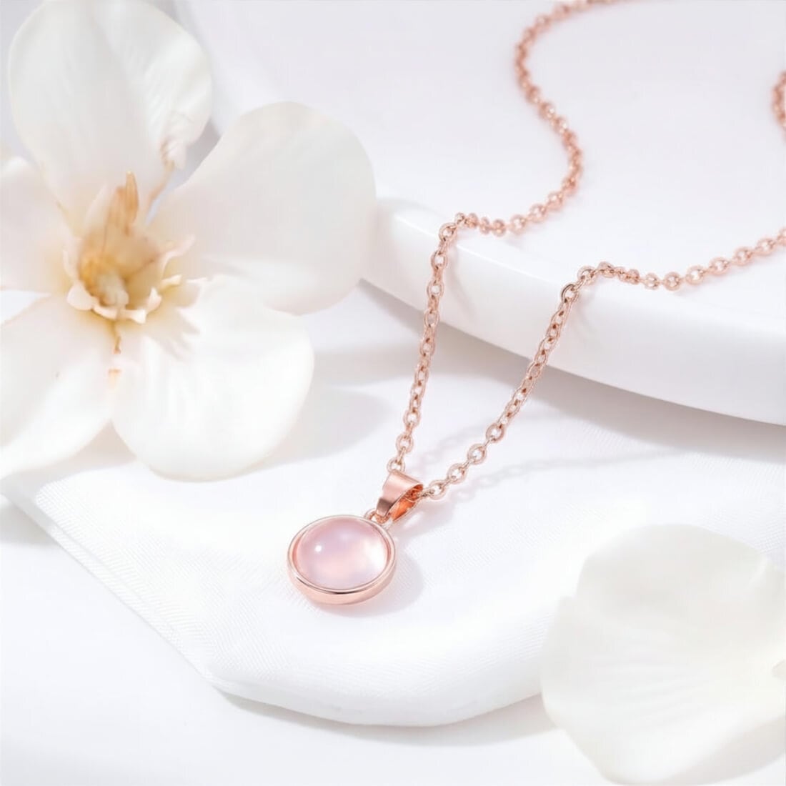 18K ピンクストーン ネックレス ピンクストーン ネックレス ｜ 上品 レディース | LAVISH