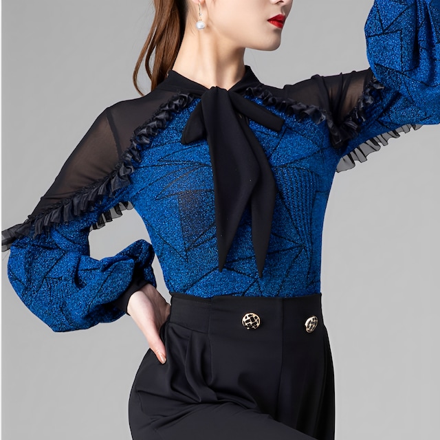 エレガントバルーンスリーブ ダンストップス 【レオタードタイプ】 ds0285