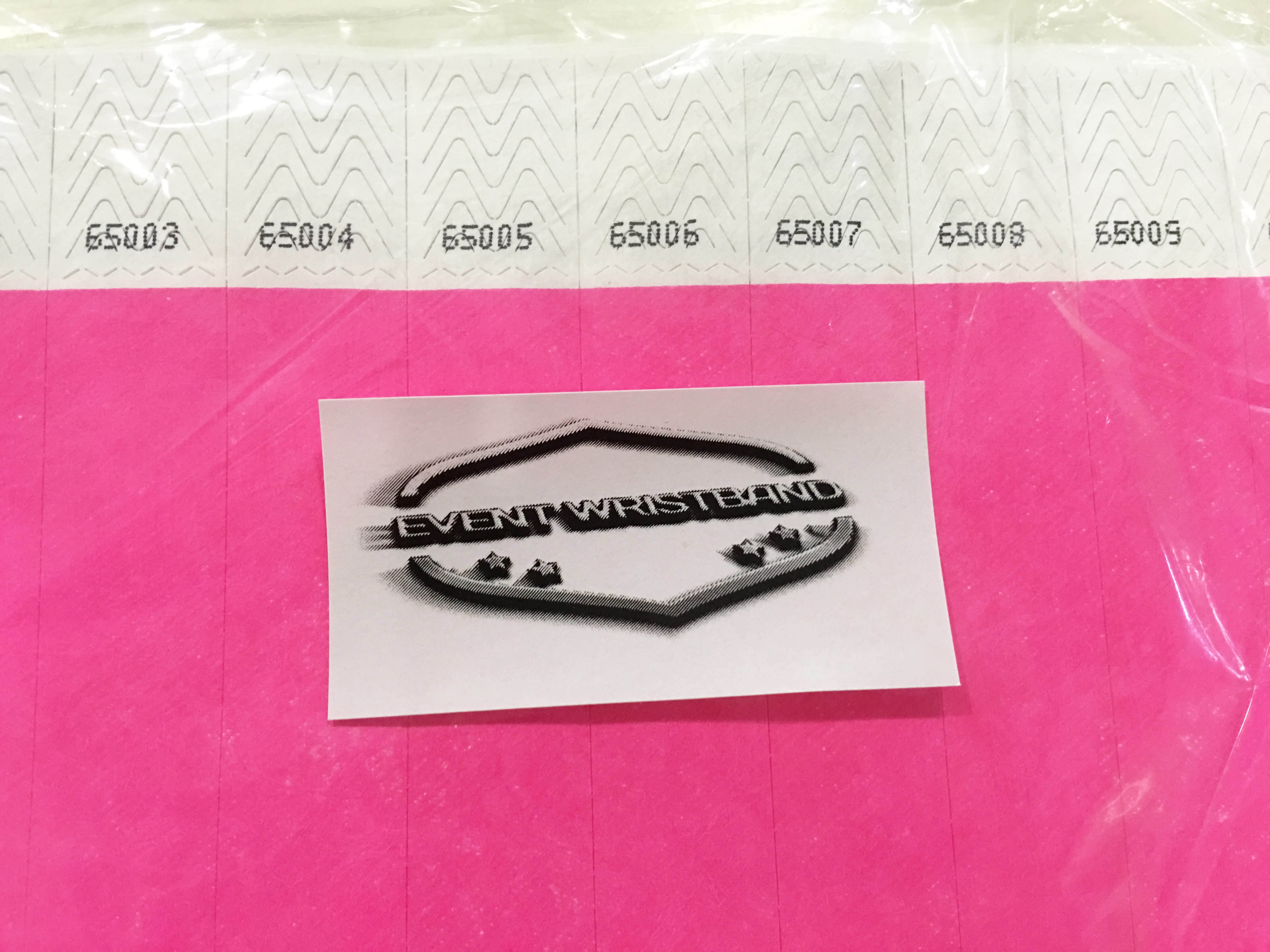 イベント用使い捨てリストバンド 5,000枚(ネオンピンク)合成紙 フェス