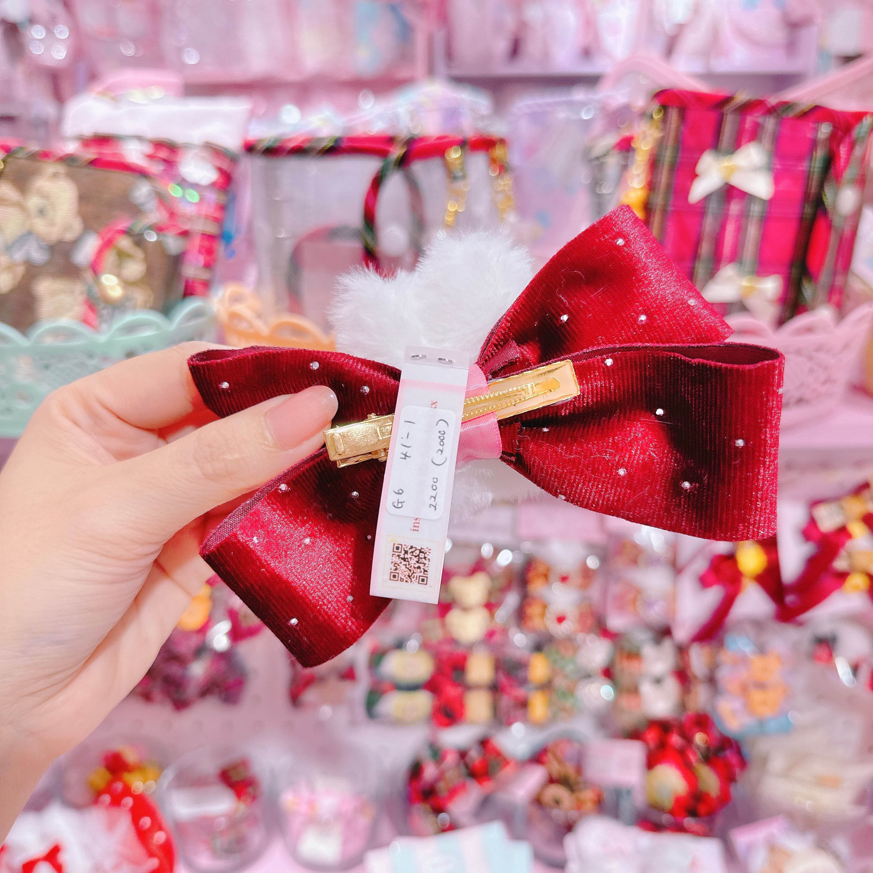 【G6】41-1モグモグちゃんベロアヘアクリップ