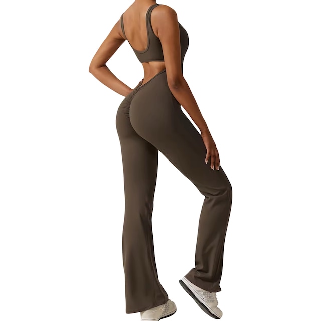 桃尻ジャンプスーツ（丈長め）ブラウン