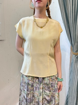 40's50's rayon yellow blouse