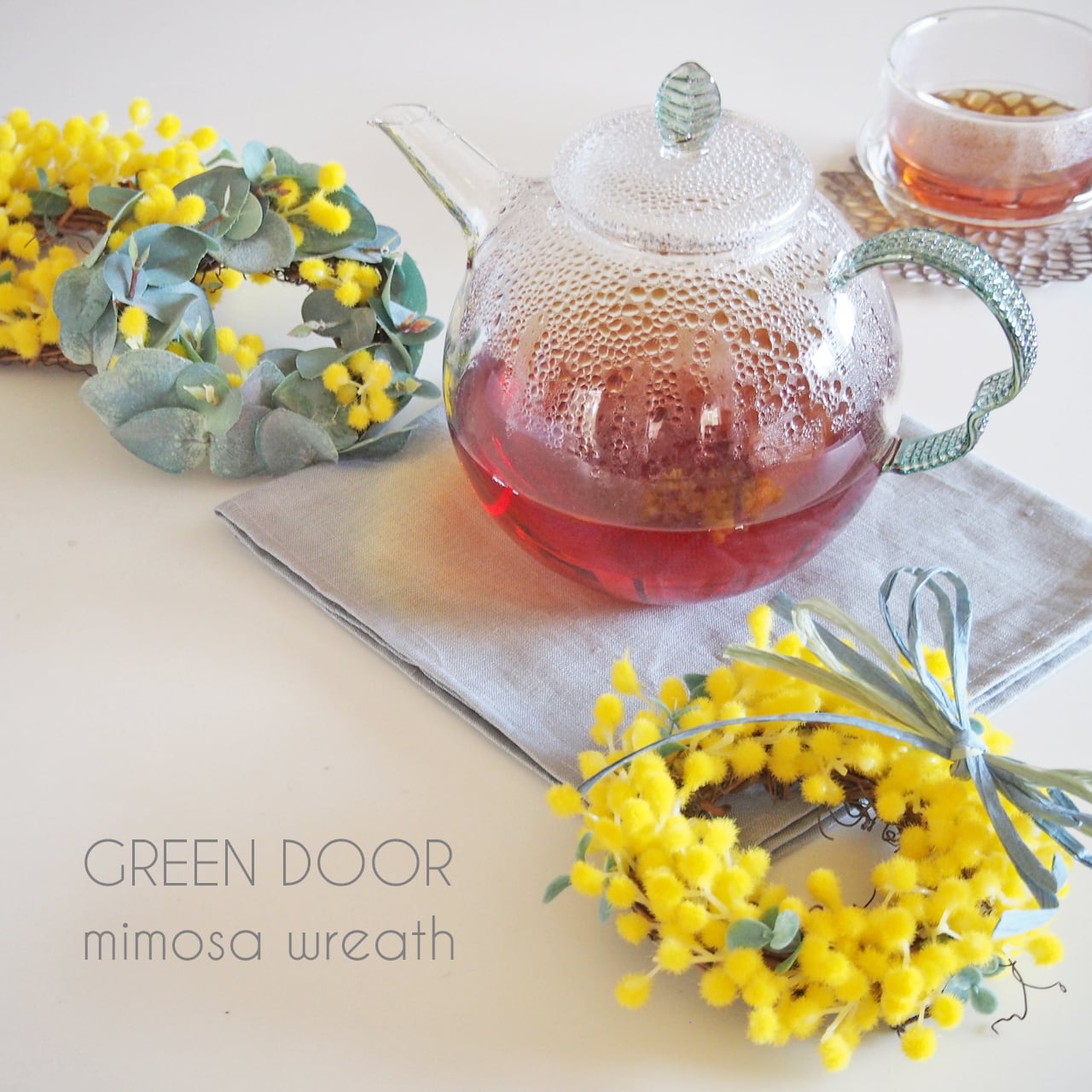 ミモザのミニリース（直径約14㎝） | GREEN DOOR