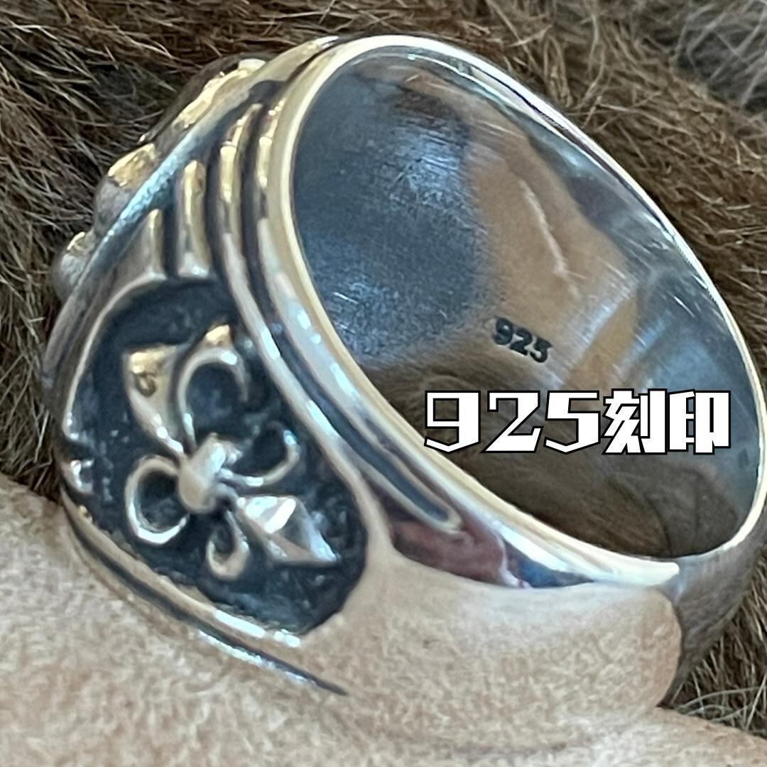 23号 シルバー925 メンズ リング 指輪 スカル ガイコツGR236_N&G