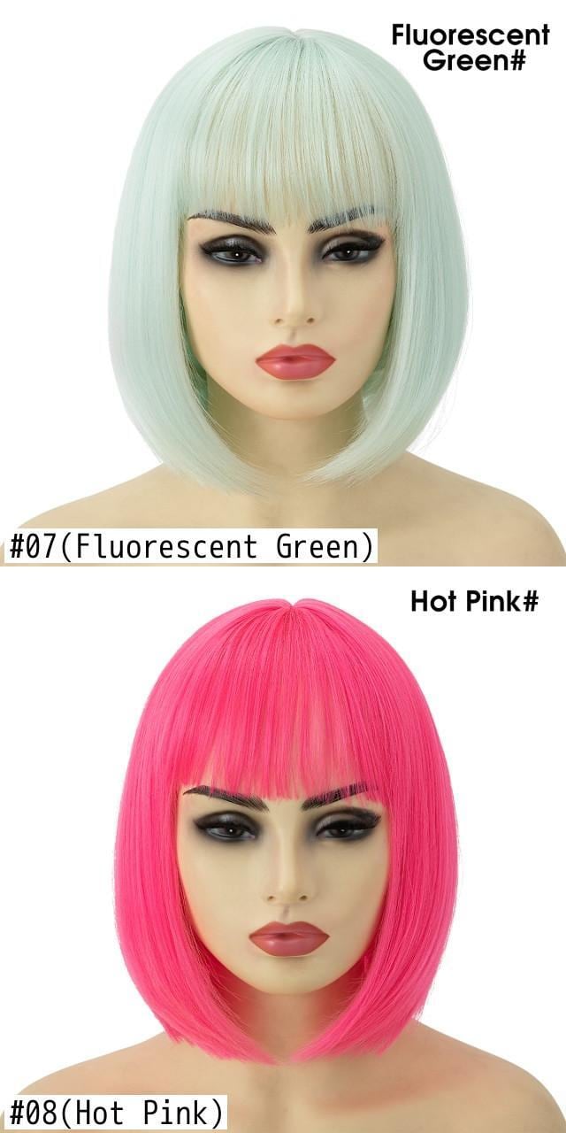 ピンクブラウン ショートボブウィッグ クリップ付き ピンクブラウン ショートボブウィッグ クリップ付き ピンクブラウン