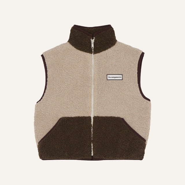 the campamento/Green and Ecru Teddy Vest