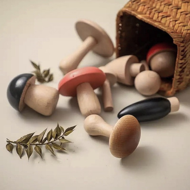 【受注/送料無料】wooden mashroom toys 木製きのこおもちゃ
