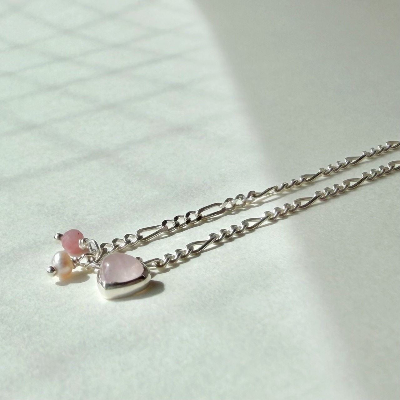 n28 やさしい気持ち｜silver925 ローズクォーツネックレス