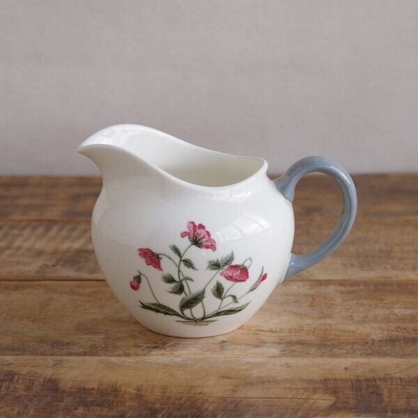 ウェッジウッド メイフィールド ブルーグレー 花柄 クリーマー ミルク入れ ヴィテージ 食器 #220827 イギリス 陶器 アンティーク