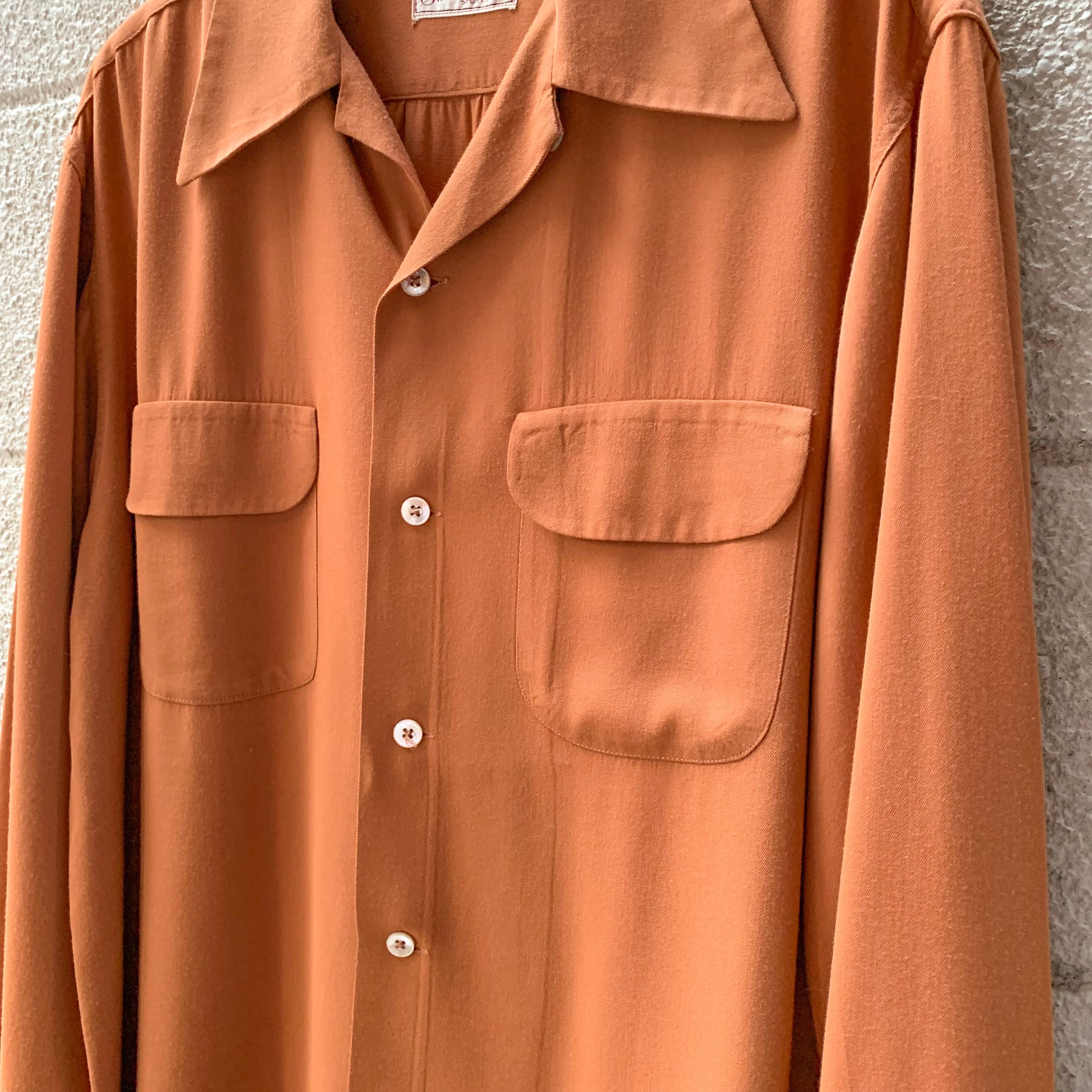 50's Smartair SPORTSWEAR Rayon Open Collar Shirt L / オープン ...