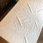 テーブルクロス 大判フレンチリネン 白糸刺繍