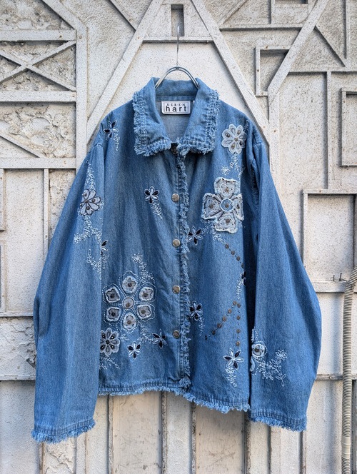 "KEREN HART" decoration denim shirt jacket