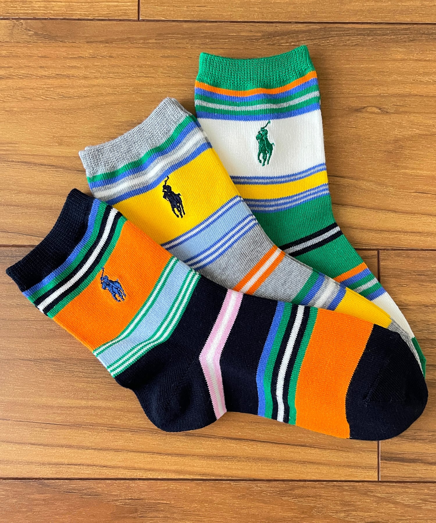 【POLO RALPH LAUREN/ポロ ラルフローレン】ソックス キッズ 3足セット クルー 靴下/19〜21cm 21〜23cm 4821-007