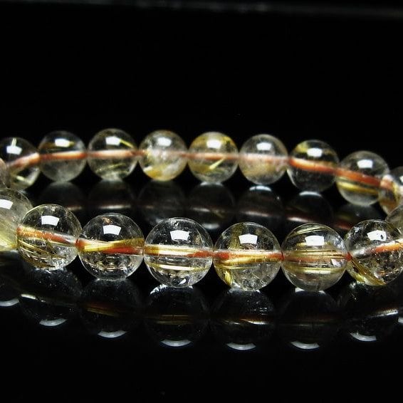 ルチルクォーツ ブレスレット 10mm タイチンルチル ブレスレット メール便可 [M便 1/10] 111-49157