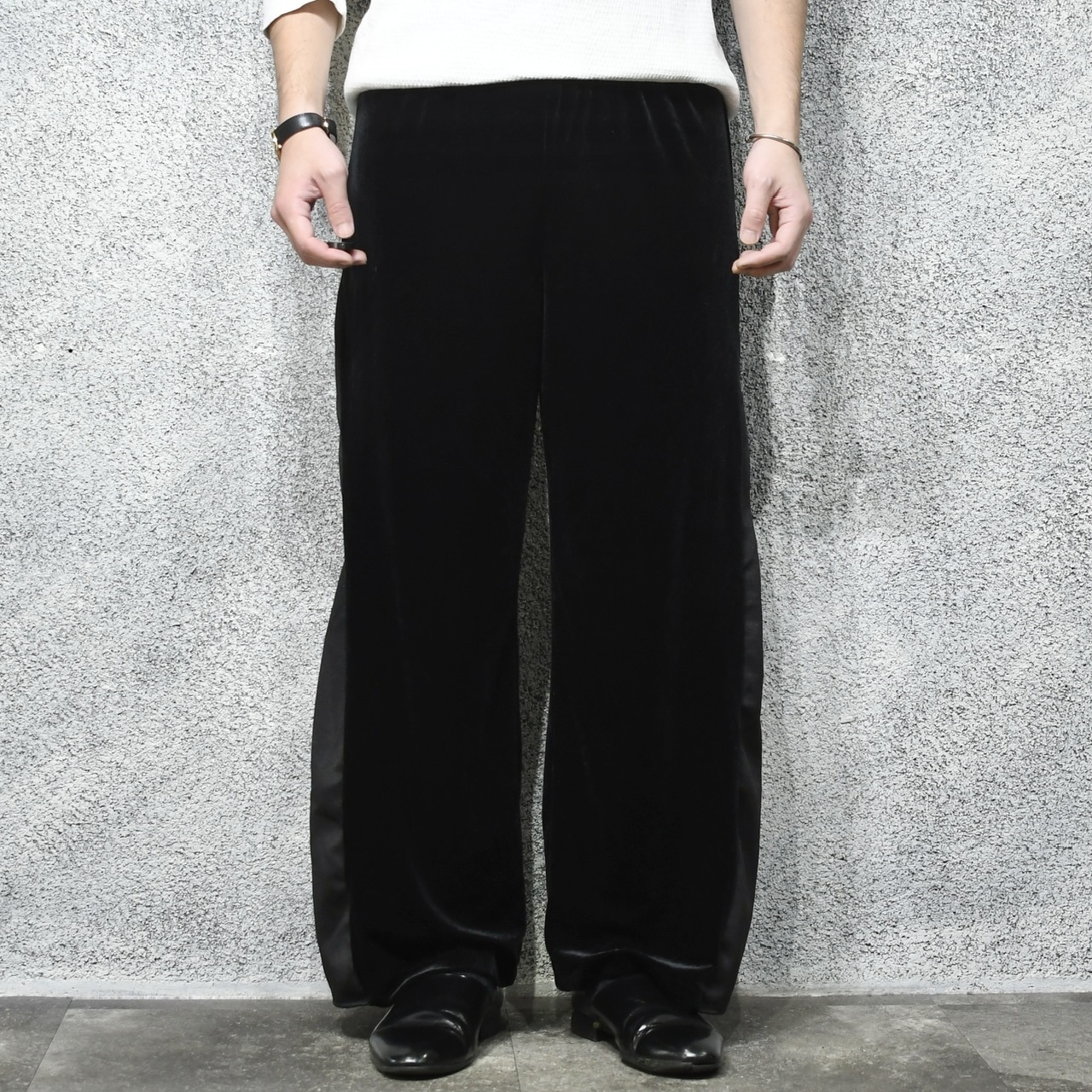 custom velour × track wide easy pants