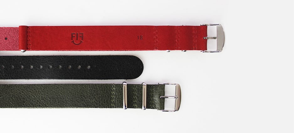 FIF belt】 オイルレザー NATO ストラップ ブラウン 20mm 腕時計ベルト