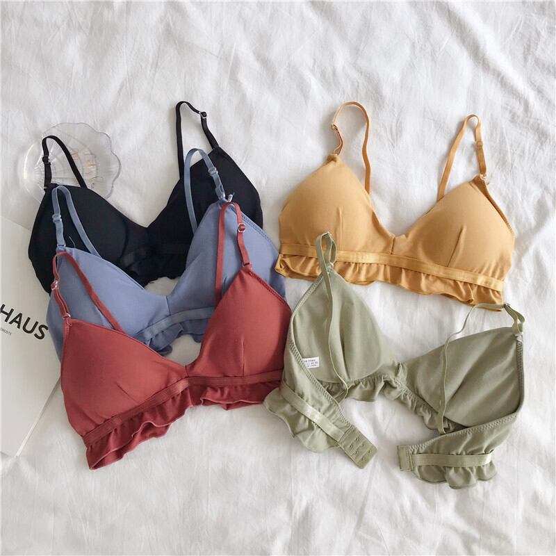 2020年の新しいese甘いブラ、小さなブラ、木製の耳、三角形のカップ、集められた下着、縁のない女性、快適 YY-ファッション31568604074